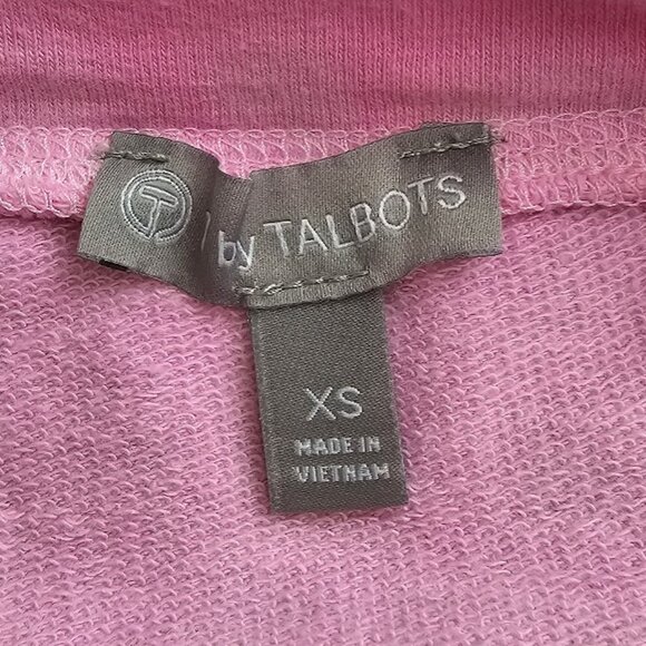 T by Talbots Sweatshirt Pink Ombre Gradient Tie Dye Long Sleeve Stretch Size XS - Picture 7 of 8